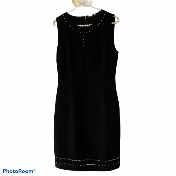 Ellie Tahari Little Black Dress LBD Midi Sheath - Picture 10 of 10